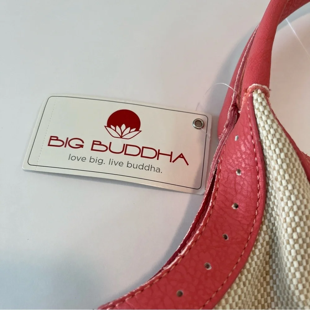 Big Buddha Hobo Bag Women Large Coral Pink NWT Tassel Bamboo Boho Canvas Good